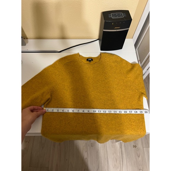 Uniqlo 100% Wool Sweater Women's L Marigold Mid-weight Knit - Picture 3 of 5